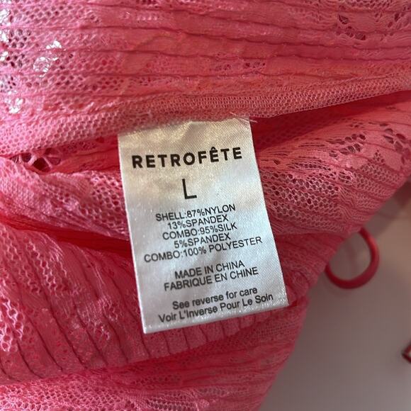 Retrofete Shivonne Sheer Floral Sequin Halterneck Paradise Pink Maxi Dress Sz L - Picture 11 of 11